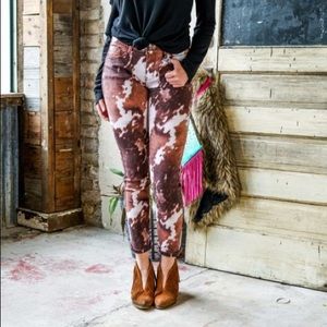 L&B cow print skinny jeans